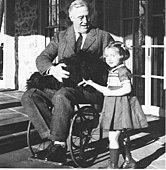 FDR sitting in a wheelchair