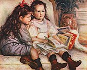 Sitting girls reading