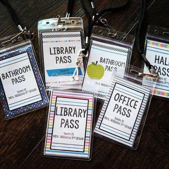 Laminated DIY hall passes.