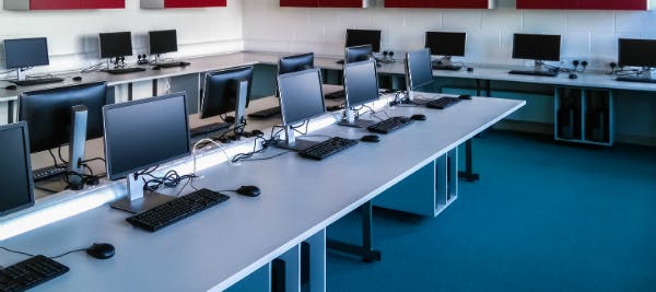 A classroom computer lab.