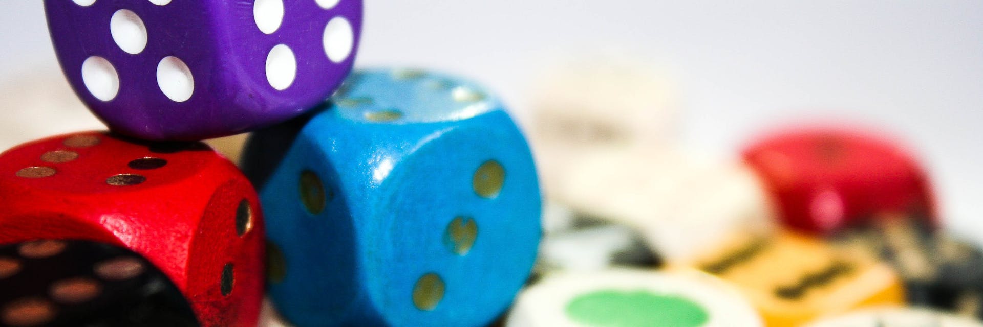 Dice on classroom table.