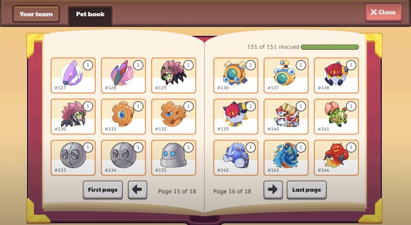 The Pet menu in Prodigy Math Game