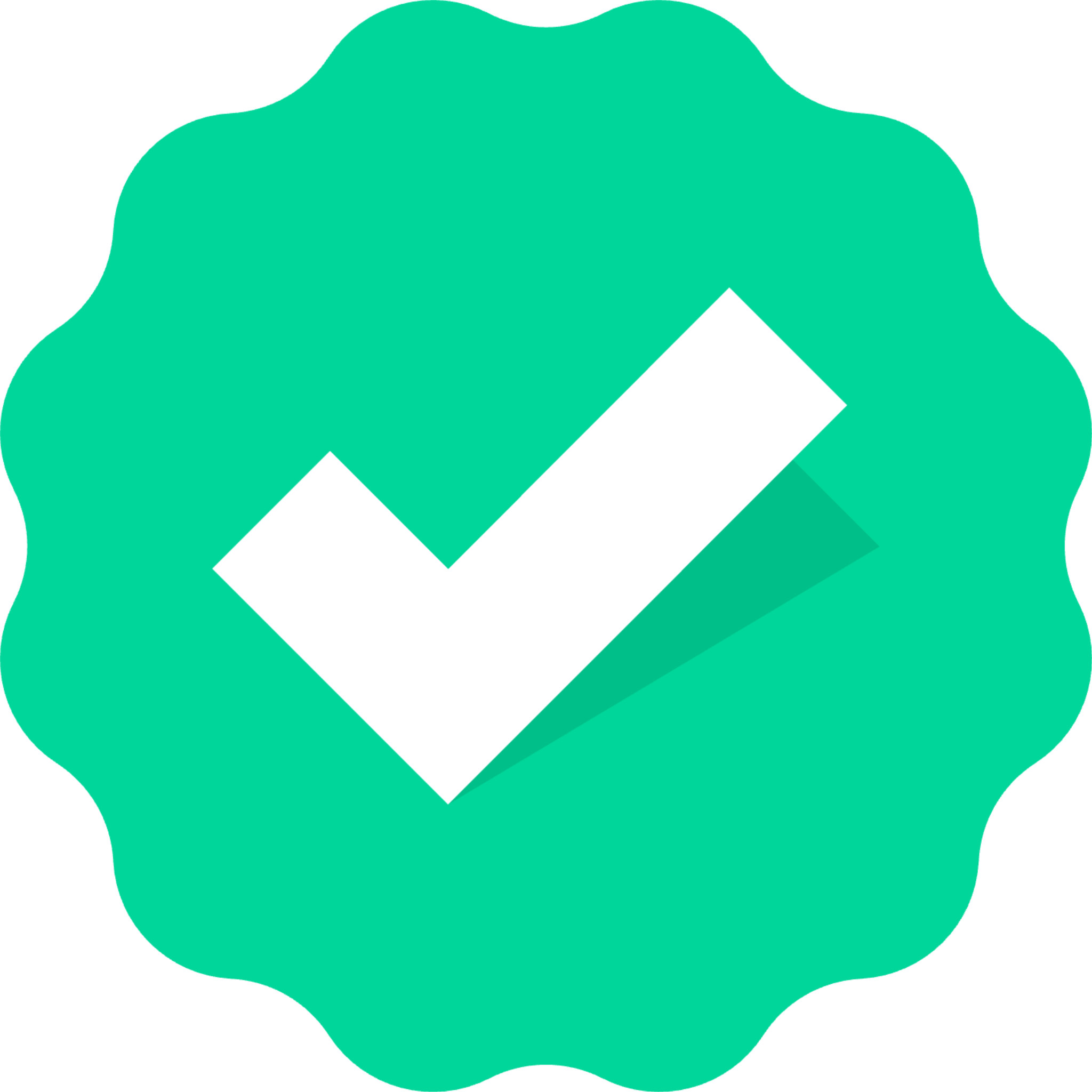 green badge icon with check